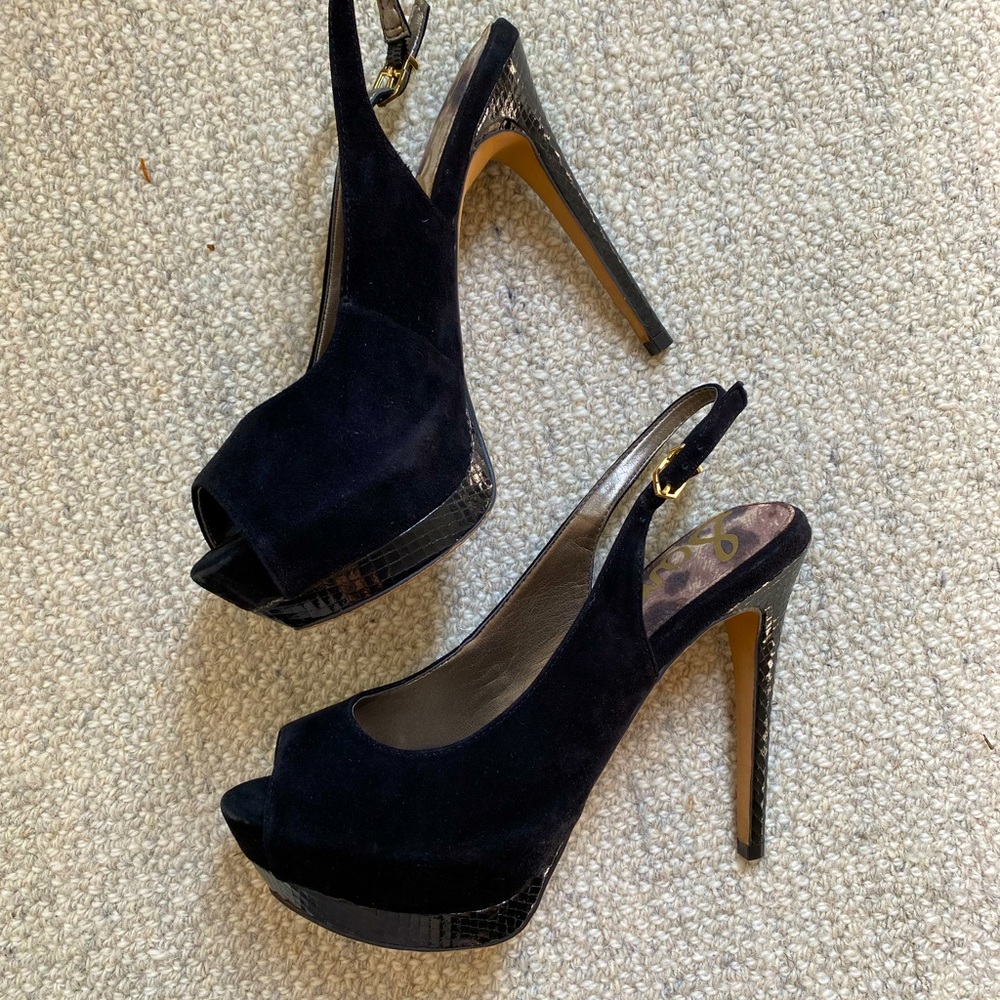 COPY - Sam Edelman Black Sling-back Pumps